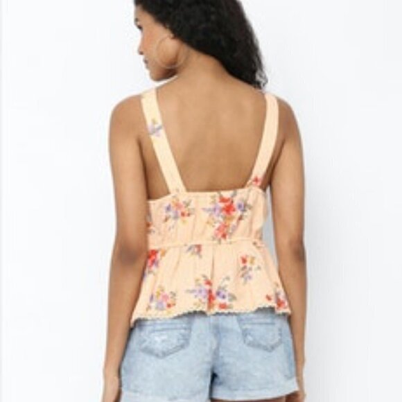 American Eagle Floral Print Peplum Tank Top Size M - Picture 12 of 12